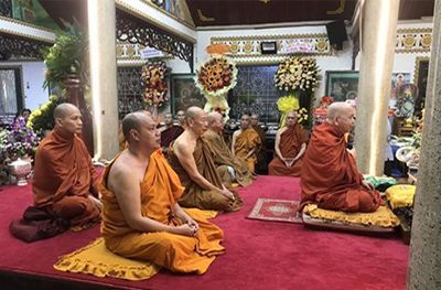 TRADITIONAL NEW YEAR FESTIVAL OF MYANMA, THAILAND, LAOS, AND CAMBODIA HONORED AT PHO MINH PAGODA HO CHI MINH CITY.