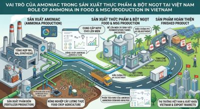 Vai tr&ograve; của amoniac trong sản xuất thực phẩm v&agrave; nhu cầu cho sản xuất bột ngọt (MSG) tại Việt Nam