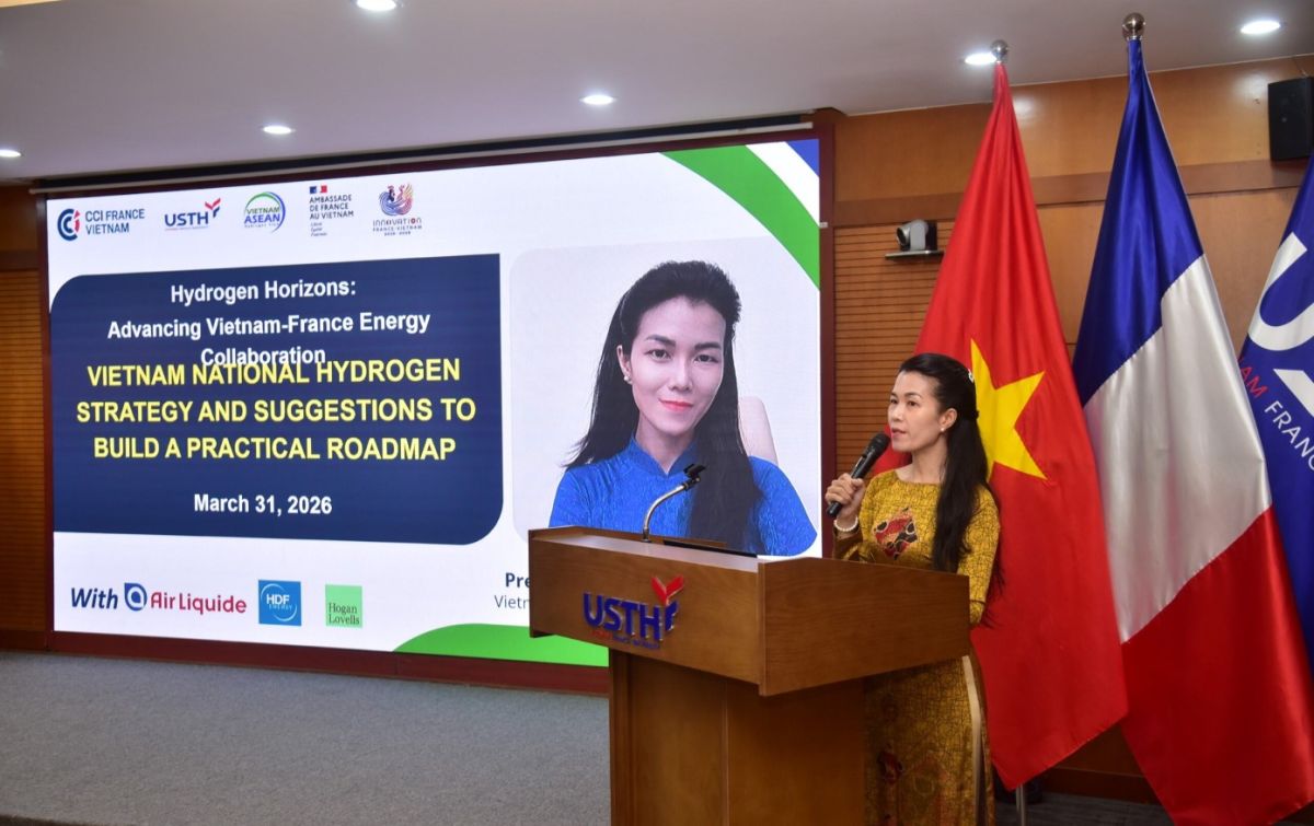 Chiến lược hydro quốc gia Việt Nam v&agrave; một số đề xuất x&acirc;y dựng lộ tr&igrave;nh B&agrave;i tr&igrave;nh b&agrave;y của Tiến sĩ Cao Th&uacute;y Oanh (VAHC) tại hội thảo "Hydrogen Horizons", ng&agrave;y 31/3/2026, Đại học USTH, H&agrave; Nội