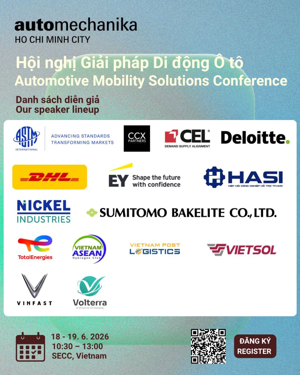 C&acirc;u lạc bộ Hydrogen Việt Nam ASEAN (VAHC) đồng h&agrave;nh c&ugrave;ng Hội nghị Giải ph&aacute;p Di động &Ocirc; t&ocirc; tại Automechanika TP.HCM 2026